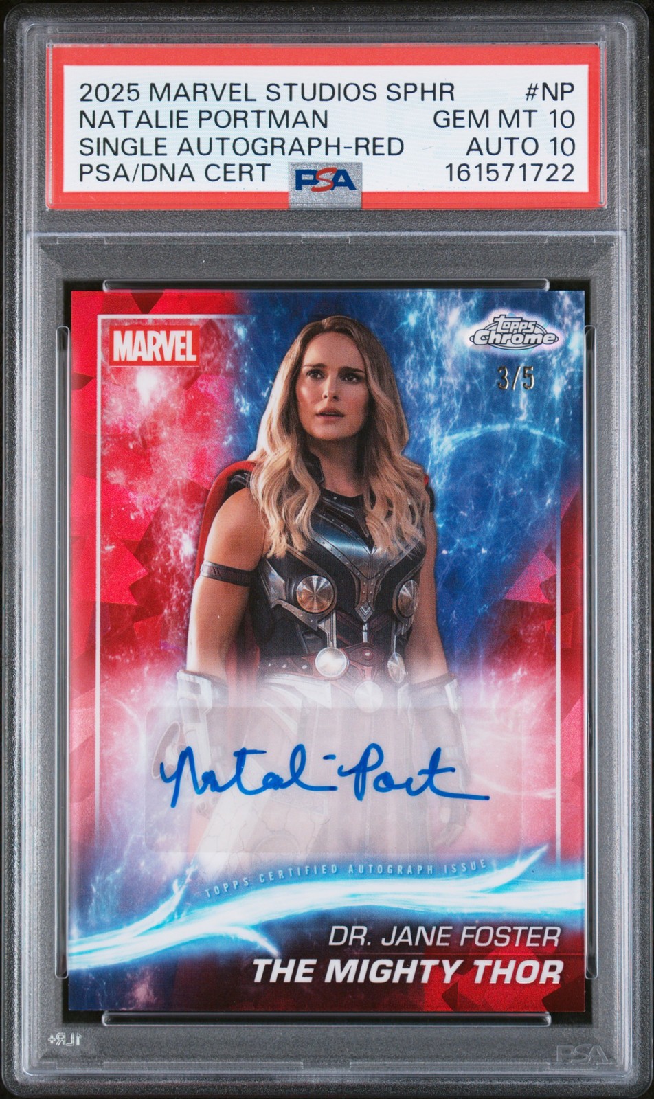 2025 RED #NP NATALIE PORTMAN/THE MIGHTY THOR 3/5 PSA 10 AUTO 10 2025 RED #NP NATALIE PORTMAN/THE MIGHTY THOR 3/5 PSA 10 AUTO 10
