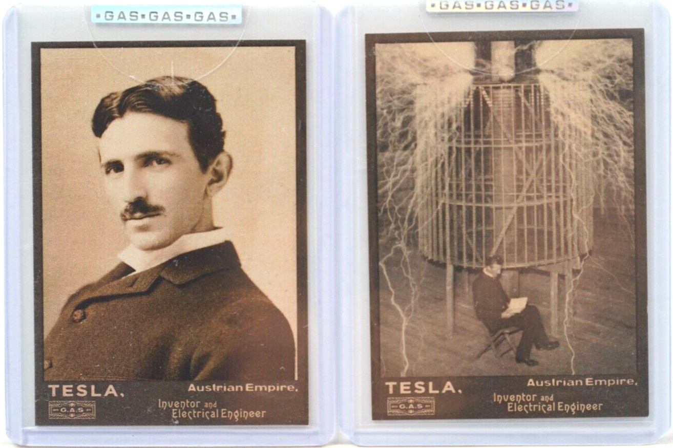 G.A.S. #26 Nikola Tesla Eye Of The Storm - 006/100 - GAS Trading Card Lot of 2 G.A.S. #26 Nikola Tesla Eye Of The Storm - 006/100 - GAS Trading Card Lot of 2