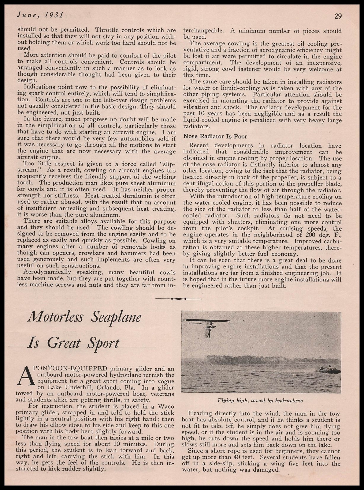 1931 Motorless Seaplane Photo Lake Underhill Orlando Florida Article Print Ad 1931 Motorless Seaplane Photo Lake Underhill Orlando Florida Article Print Ad