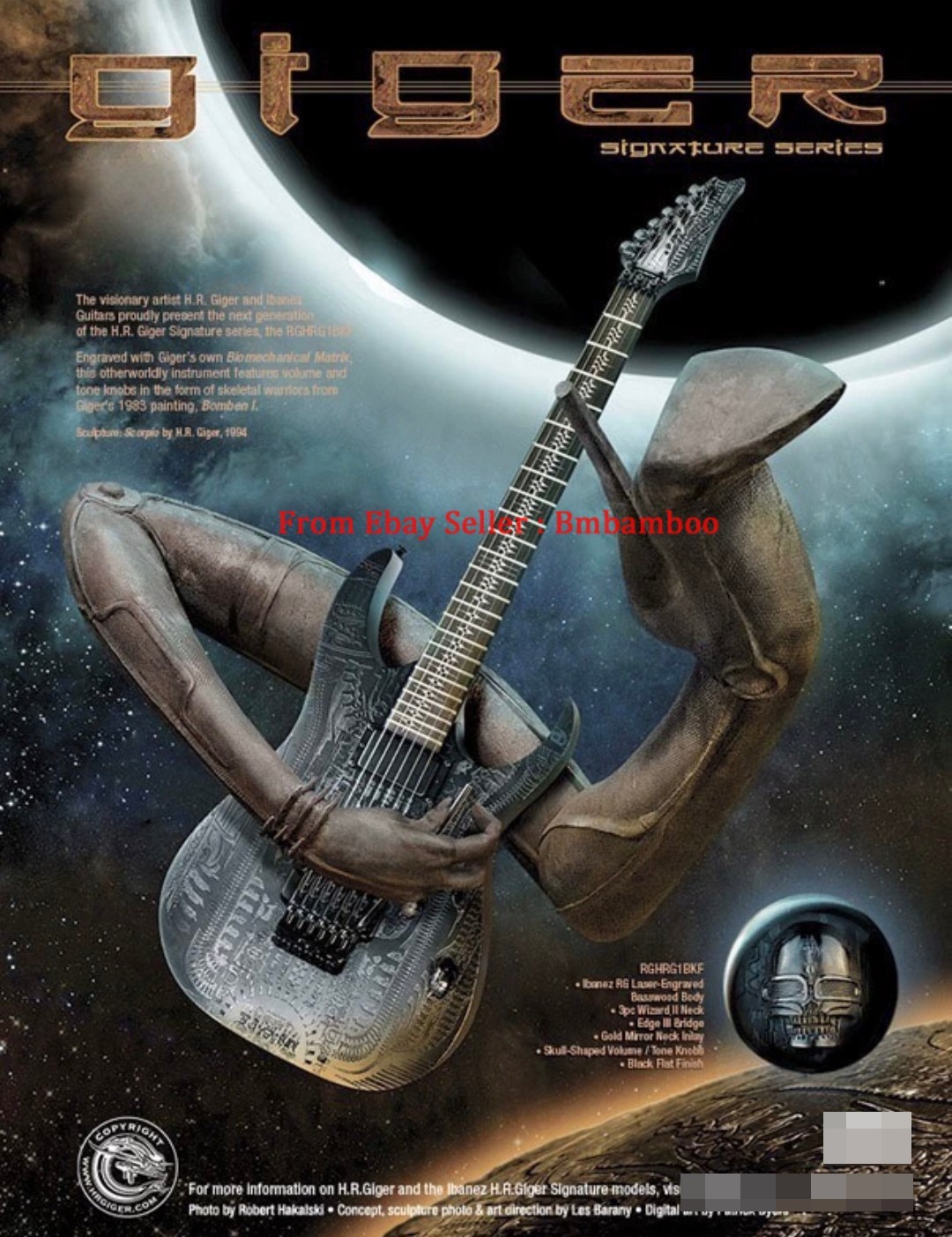 H.R. Giger Guitar Dark Aesthetics Goth Mechanical Image Artwork Collection Rare H.R. Giger Guitar Dark Aesthetics Goth Mechanical Image Artwork Collection Rare