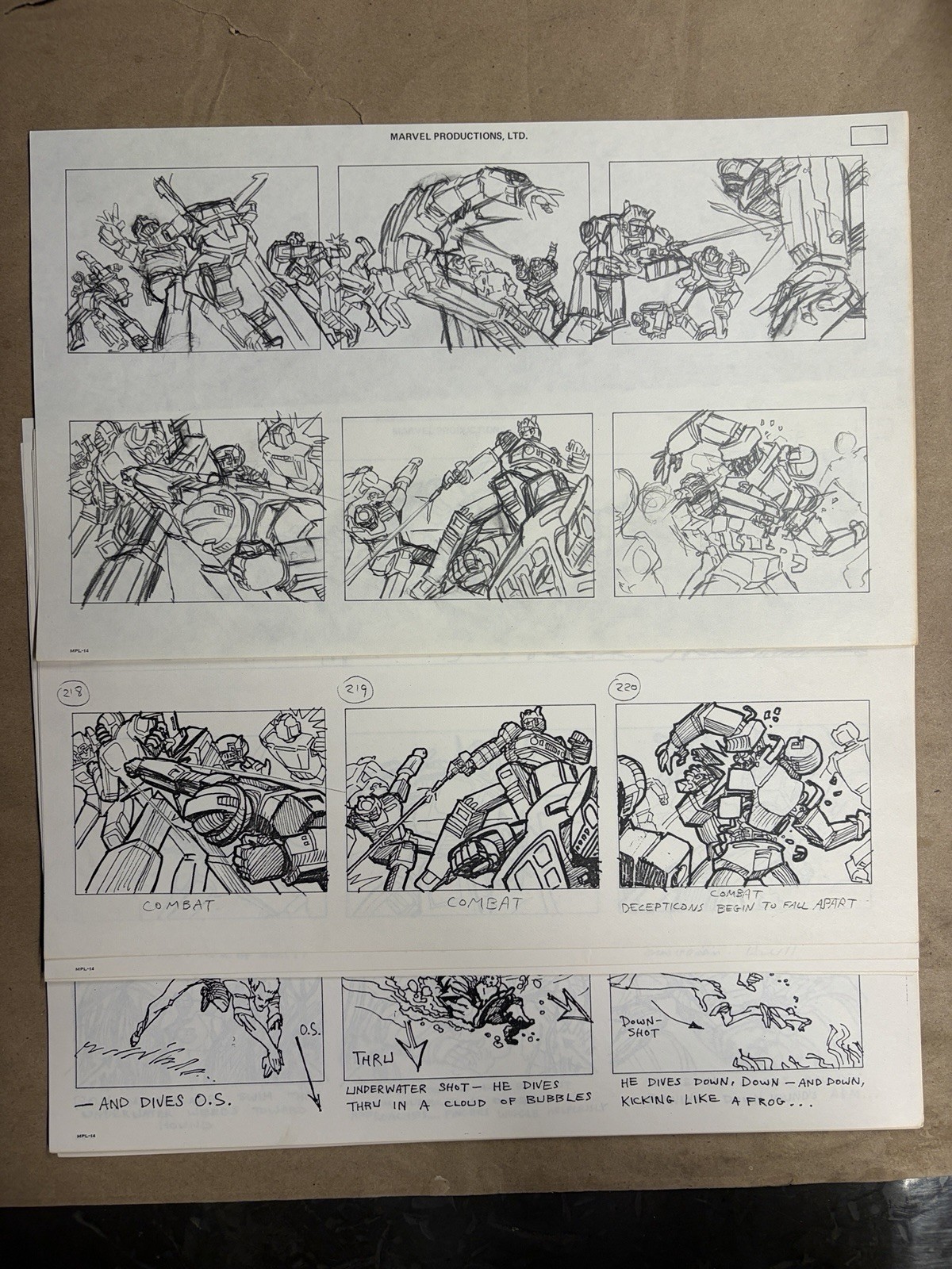 Transformers 1985 G1 Series Script Storyboard ORIGINAL Pencils Page Sketch