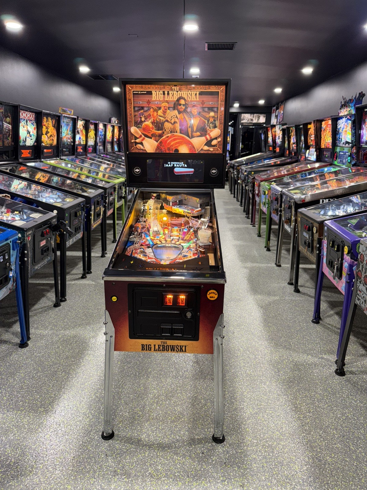 The Big Lebowski Dutch Pinball Machine Orange County Pinballs  Rug