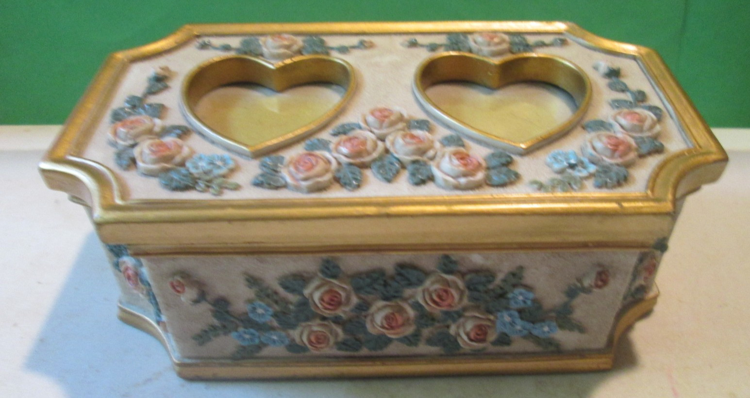 VTG CUTE Shudehill Giftware FLOWER JEWELRY Trinket Box WITH SPACE HEART PHOTOS VTG CUTE Shudehill Giftware FLOWER JEWELRY Trinket Box WITH SPACE HEART PHOTOS