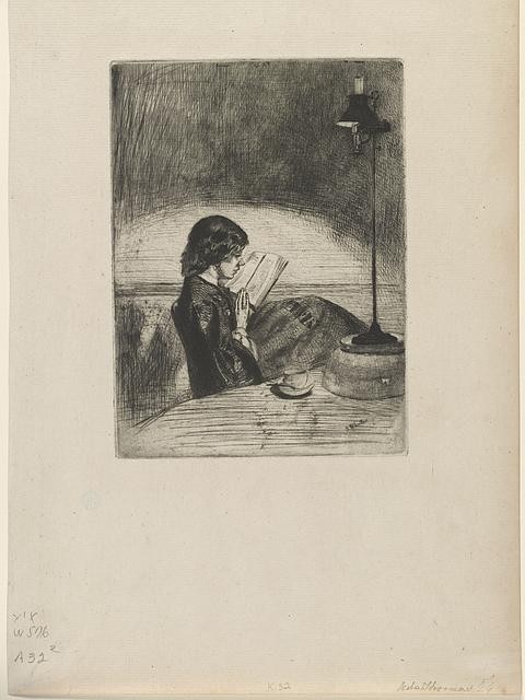 Photo:Deborah Delano Haden Reading by Lamplight 1859 Whistler Print