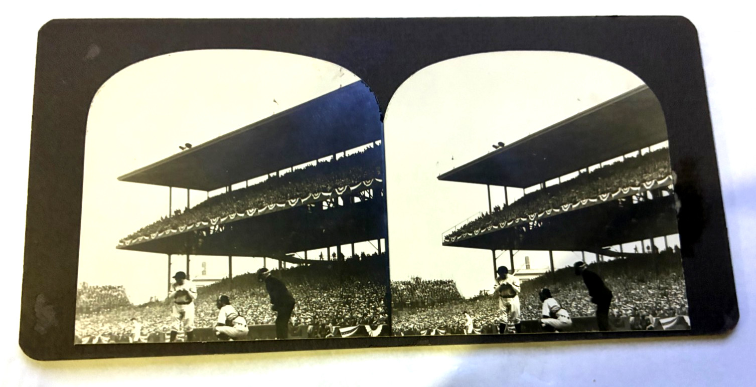 BABE RUTH STEREOVIEW 1932 WORLD SERIES CALLED SHOT AT WRIGLEY FIELD BABE RUTH STEREOVIEW 1932 WORLD SERIES CALLED SHOT AT WRIGLEY FIELD