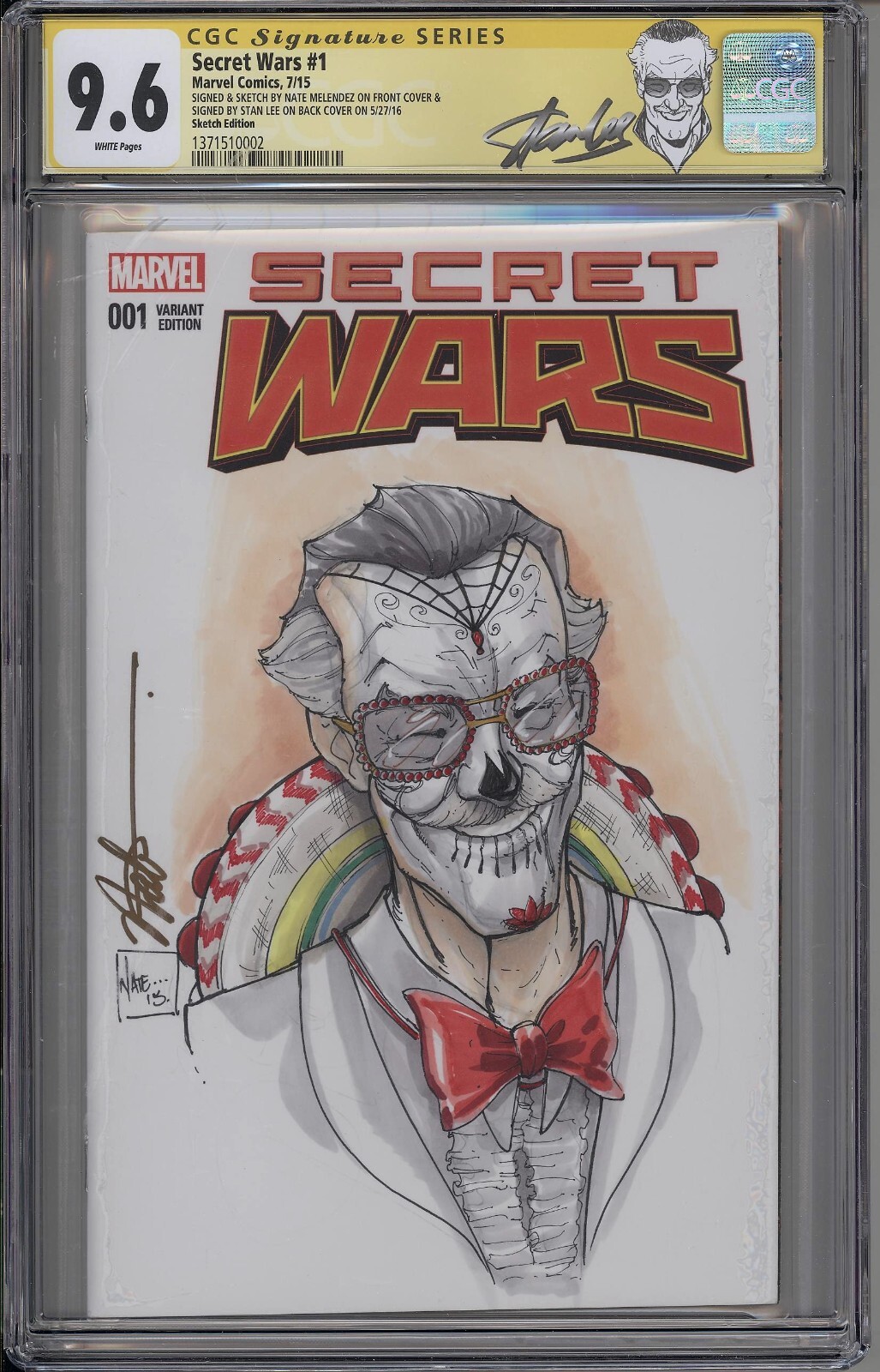 Secret Wars #1 CGC SS 9.6 Stan Lee SIGNED ONE OF A KIND DAY OF THE DEAD COSPLAY Secret Wars #1 CGC SS 9.6 Stan Lee SIGNED ONE OF A KIND DAY OF THE DEAD COSPLAY