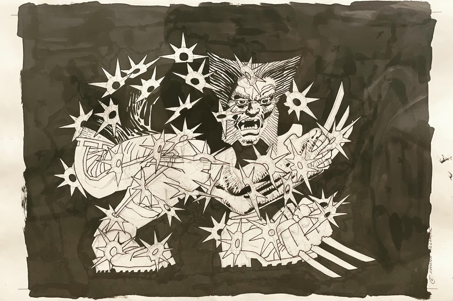 X-Men, Wolverine by Frank Miller, original art, Marvel, Batman, Daredevil artist