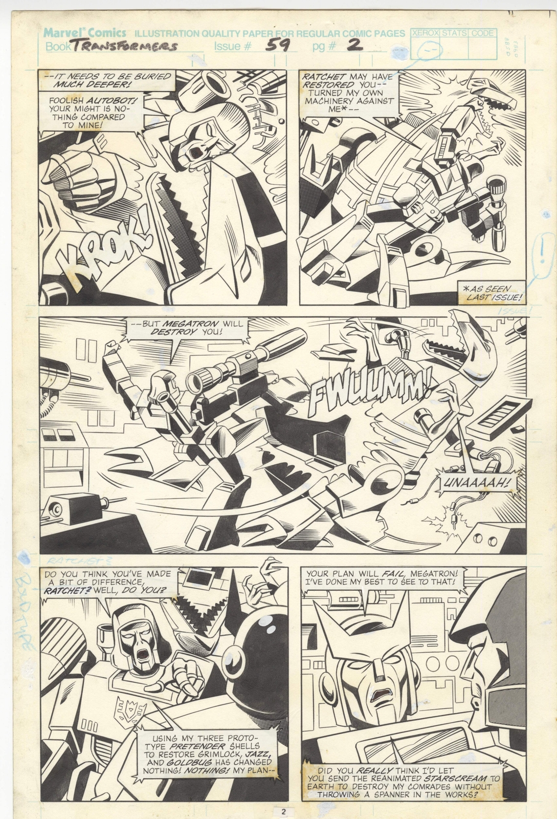 Transformers #59 Pg 2 Jose Delbo Grimlock vs. Megatron Battle Page Transformers #59 Pg 2 Jose Delbo Grimlock vs. Megatron Battle Page