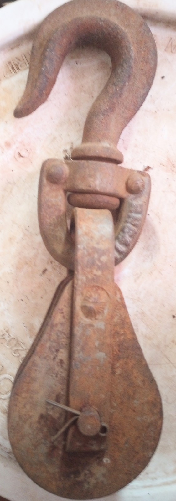 Vintage Double Pulley Small Steel And Cast Iron Hook And Swivel #RH841C & RH841D Vintage Double Pulley Small Steel And Cast Iron Hook And Swivel #RH841C & RH841D