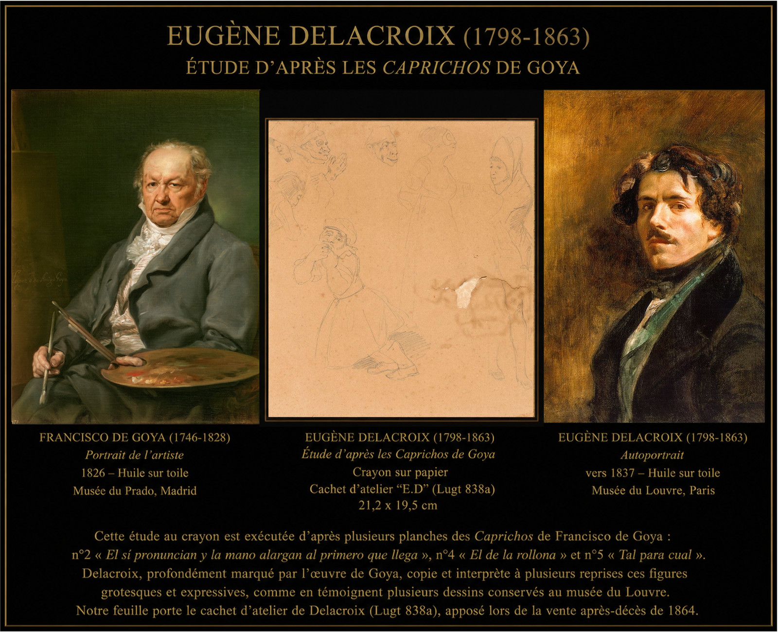 Eugène Delacroix - Study after Goya’s Caprichos - workshop stamp Eugène Delacroix - Study after Goya’s Caprichos - workshop stamp