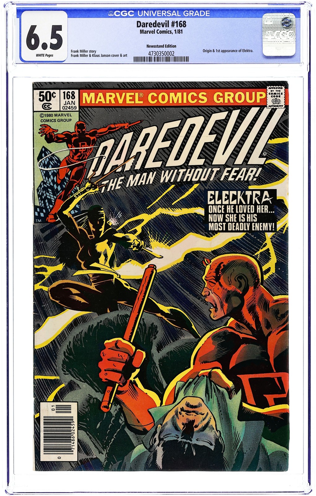 Daredevil #168N Newsstand Variant CGC 6.5 1981 4730350002