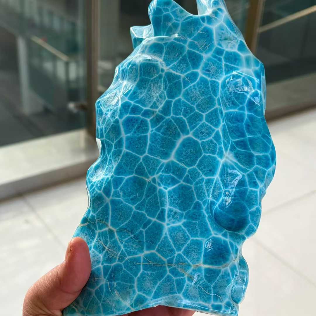 2.9LB Natural Larimar Gem freeform Quartz Sphere Crystal Energy Reiki Decor 2.9LB Natural Larimar Gem freeform Quartz Sphere Crystal Energy Reiki Decor
