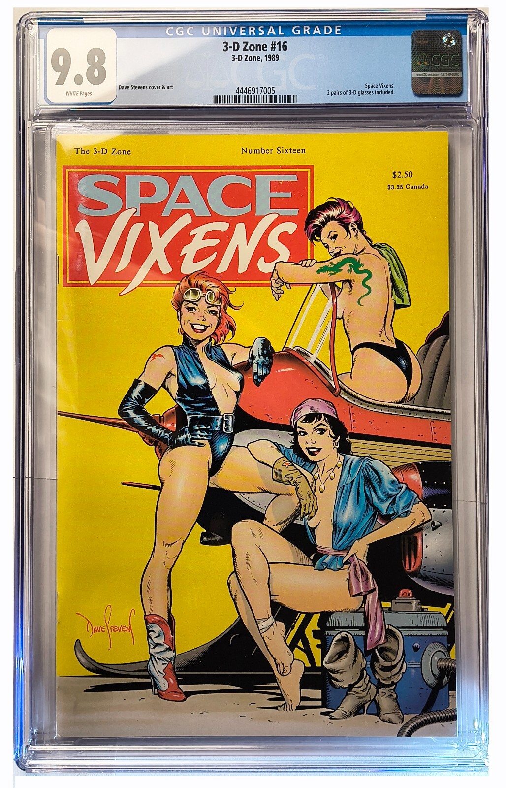 3-D ZONE #16 SPACE VIXENS - CGC 9.8 - - DAVE STEVENS 2 pair of 3D GLASSES within