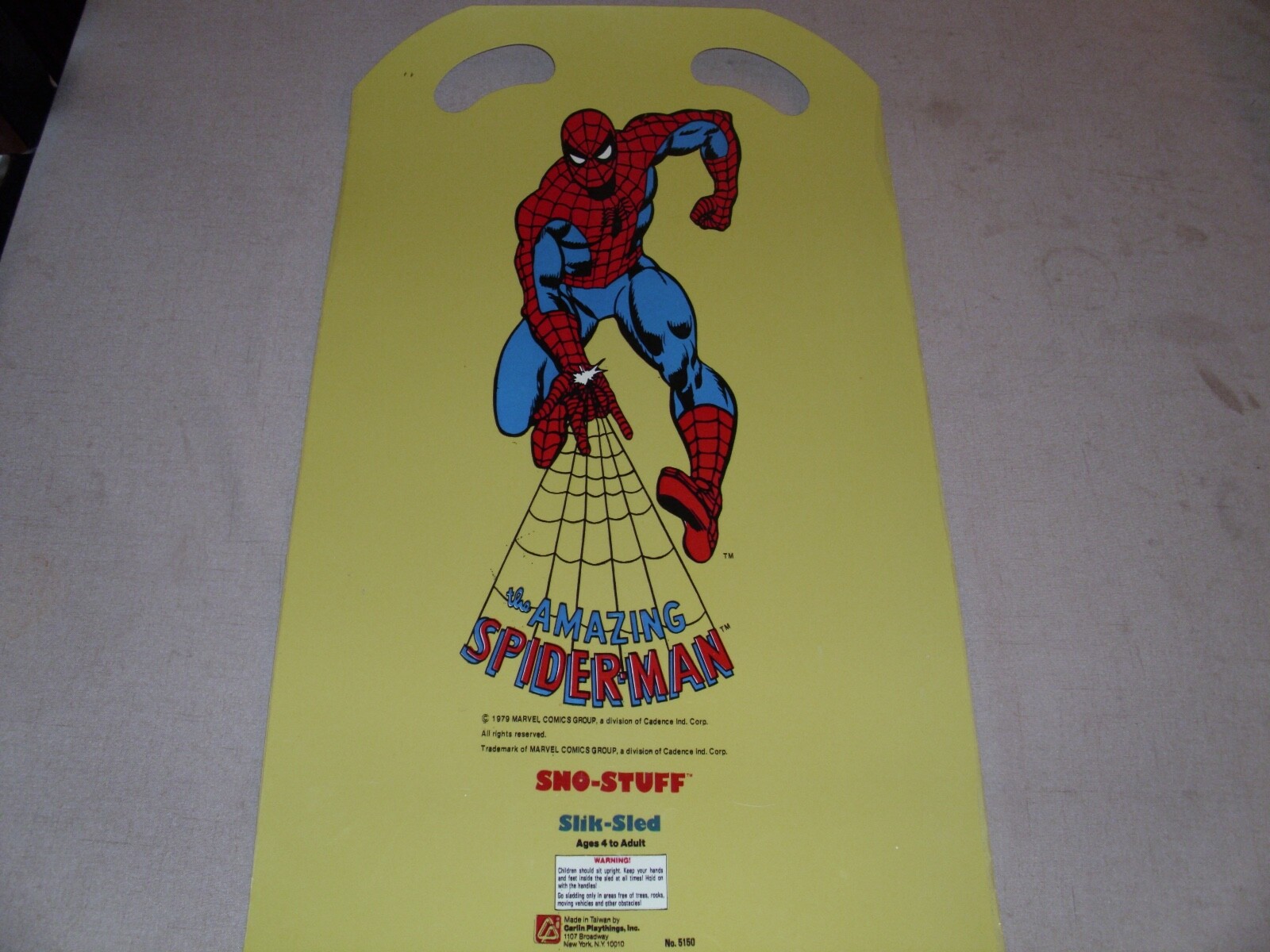 VINTAGE AMAZING SPIDER-MAN SNO-STUFF SLIK-SLED MARVELMANIA RARE AVENGERS M 1979