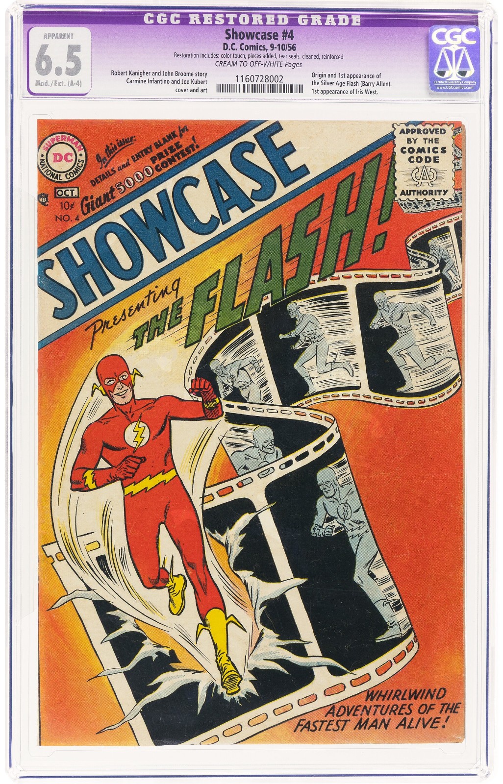 Showcase #4 CGC 6.5 (R)🔥1st Flash🔥Silver Age Grail 1956 Barry Allen R5 112 cm Showcase #4 CGC 6.5 (R)🔥1st Flash🔥Silver Age Grail 1956 Barry Allen R5 112 cm