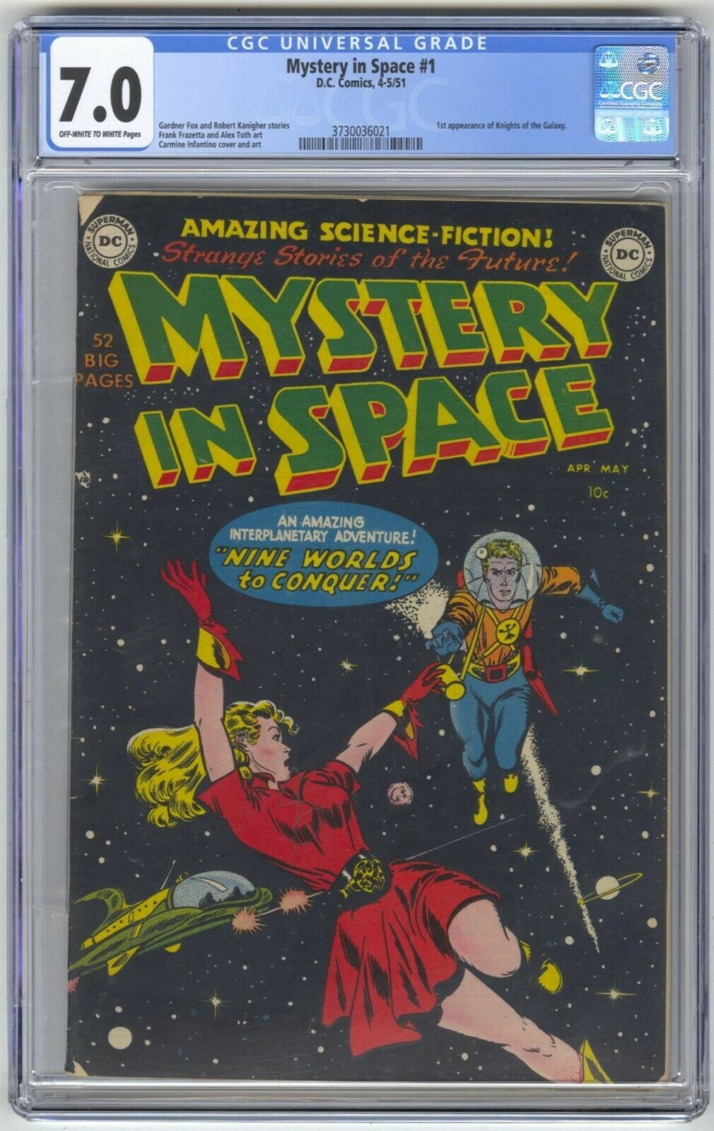 Mystery in Space #1 CGC 7.0 DC 1951 1st Knights Key Science Fiction L12 321 cm