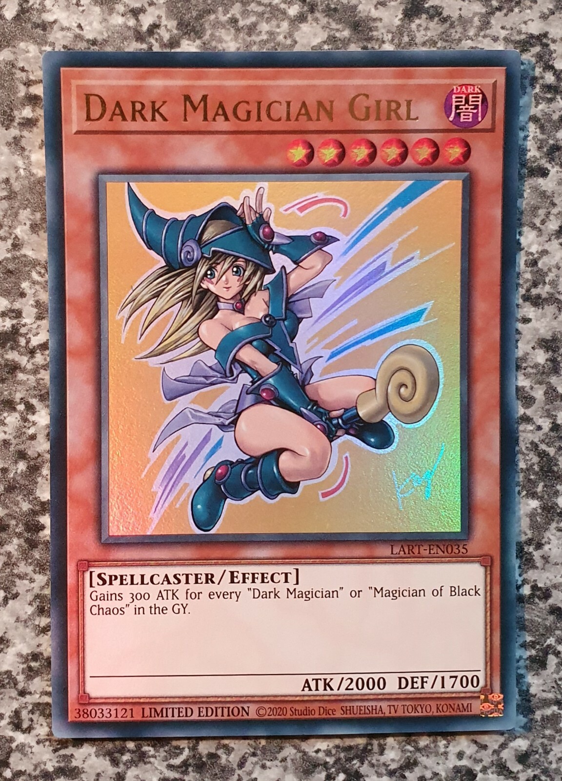 Yugioh Error Misprint LART-EN035 Dark Magician Girl Ultra Promo Limited MINT Yugioh Error Misprint LART-EN035 Dark Magician Girl Ultra Promo Limited MINT