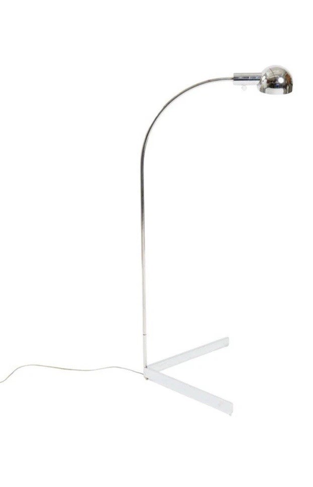 Cedric Hartman Chrome Reading Floor Lamp ~ Model 22H ~ Signed Cedric Hartman Chrome Reading Floor Lamp ~ Model 22H ~ Signed