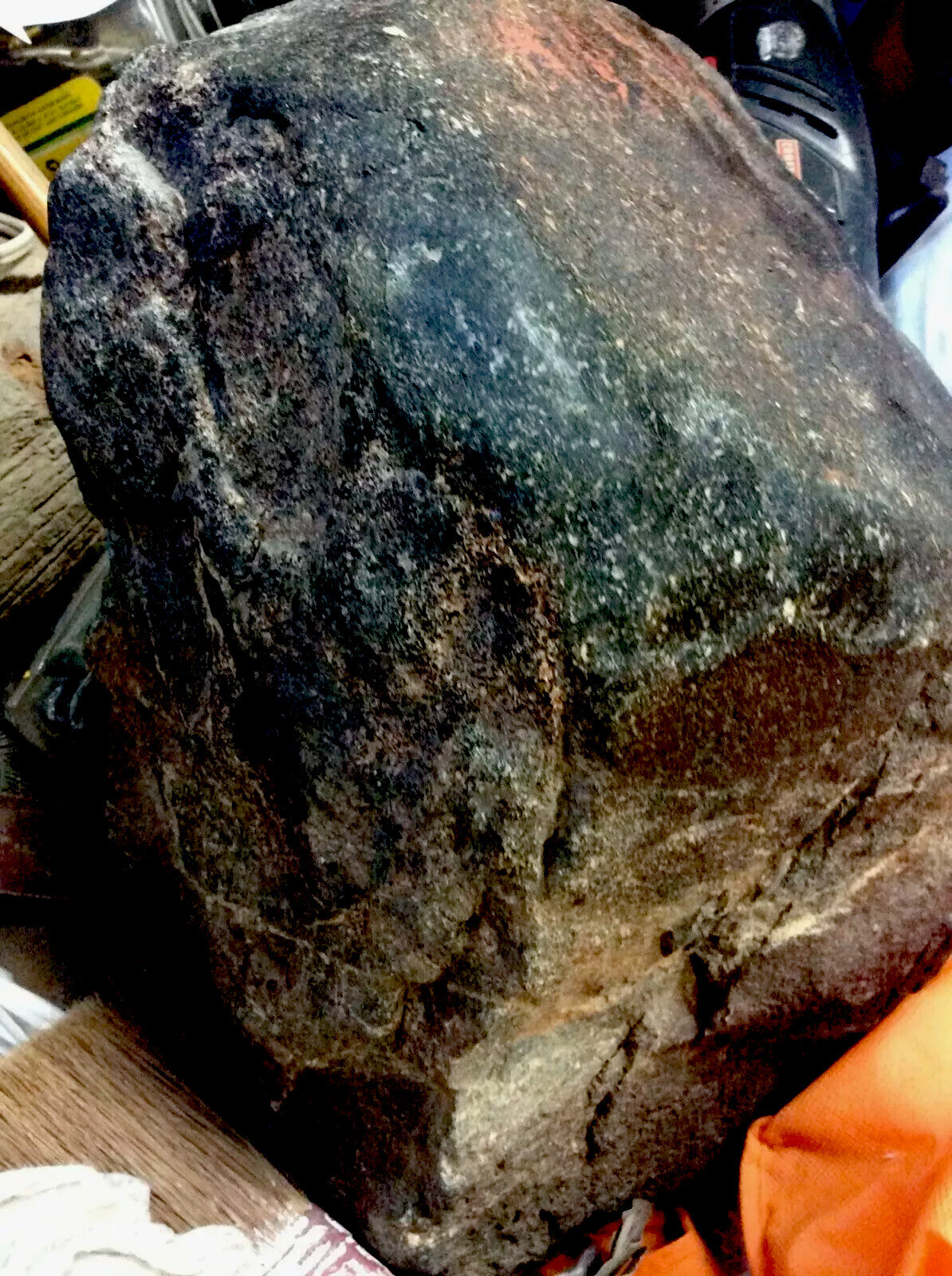 Carbonaceous Chondrite Meteorite with Black Fresh Fusion Crust 33.6 Kilogram Carbonaceous Chondrite Meteorite with Black Fresh Fusion Crust 33.6 Kilogram