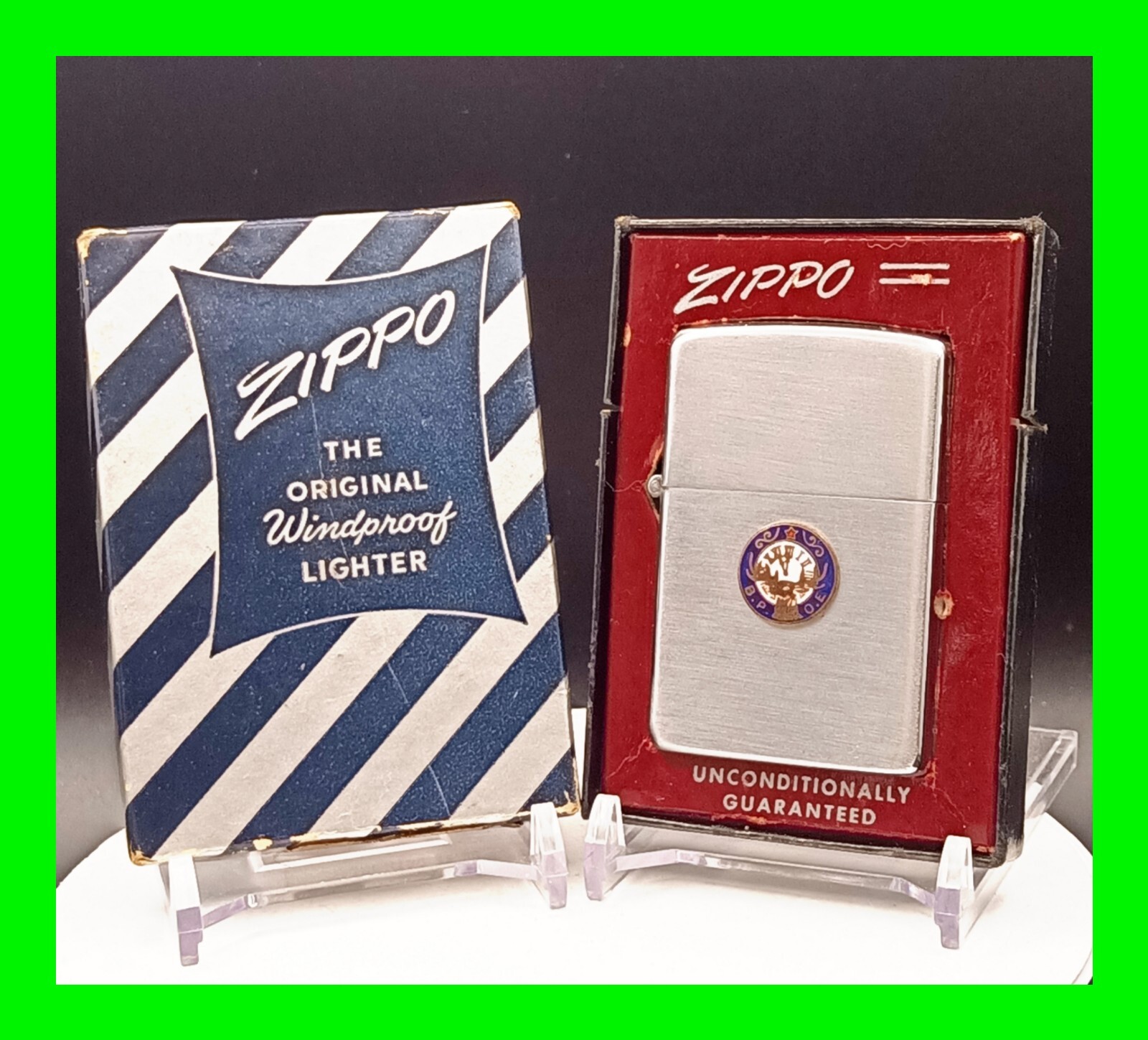 Unfired 1952 Vintage Zippo Lighter And Box With Matching Insert Pat 2032695 RARE Unfired 1952 Vintage Zippo Lighter And Box With Matching Insert Pat 2032695 RARE