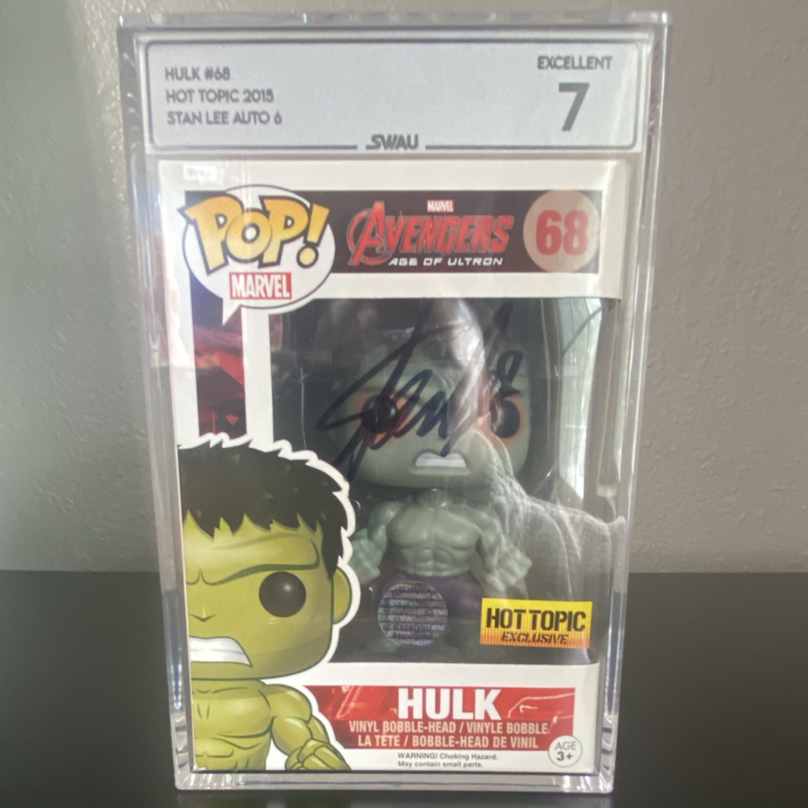 Funko Pop Marvel Hulk #68 Hot Topic Exclusive Stan Lee Auto VGGS Grade 70 Funko Pop Marvel Hulk #68 Hot Topic Exclusive Stan Lee Auto VGGS Grade 70