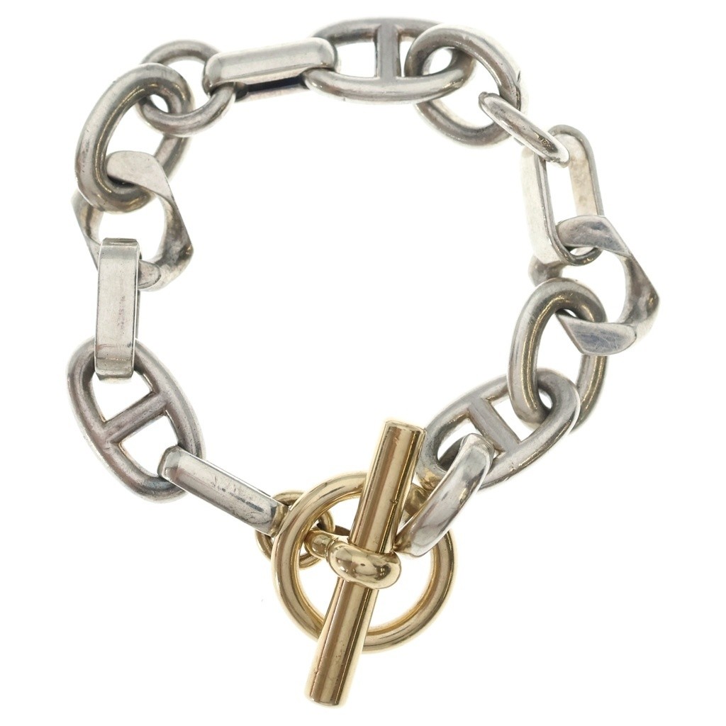 Hermes 00s VINTAGE Area Bracelet PM YG MIX Area Yellow Gold Combination Bracelet Hermes 00s VINTAGE Area Bracelet PM YG MIX Area Yellow Gold Combination Bracelet