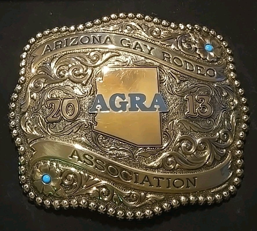 2013 GAY RODEO BELT BUCKLE AGRA Arizona Gay Rodeo Association Solid Brass GIST 
