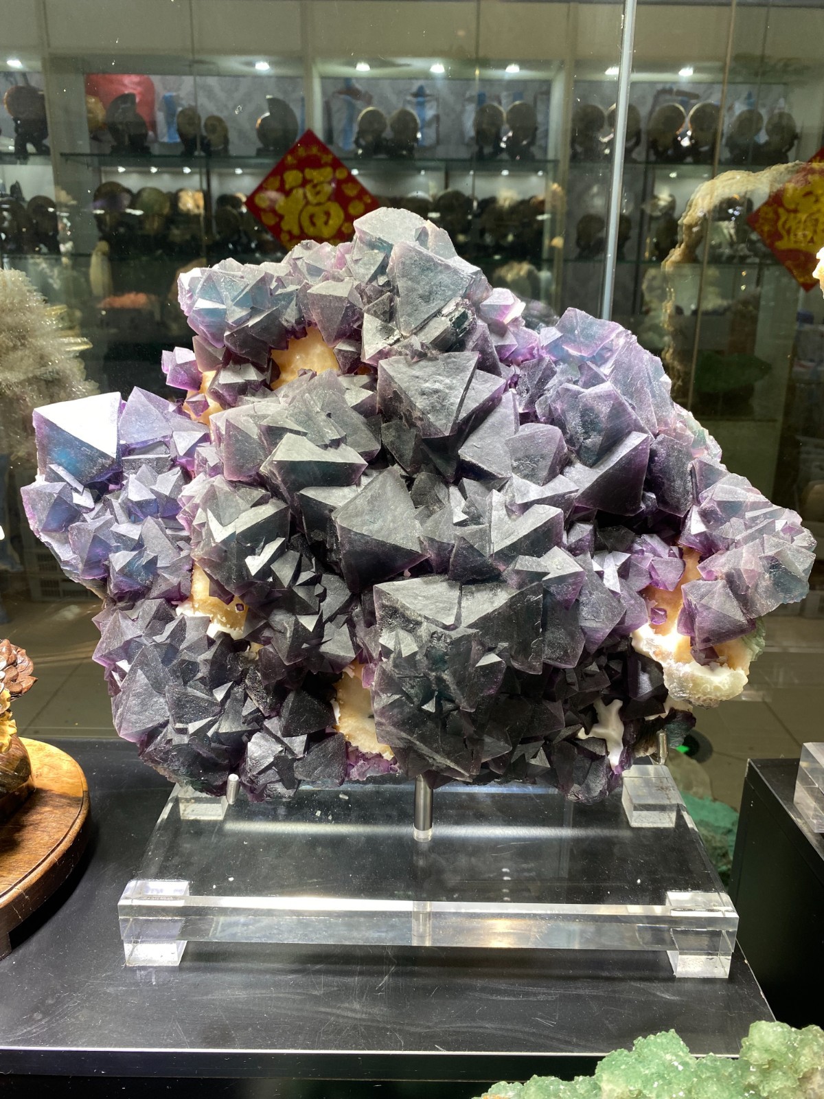 Rare 44LB TOP Natural Purple blue Fluorite quartz crystal Mineral specimens+base Rare 44LB TOP Natural Purple blue Fluorite quartz crystal Mineral specimens+base