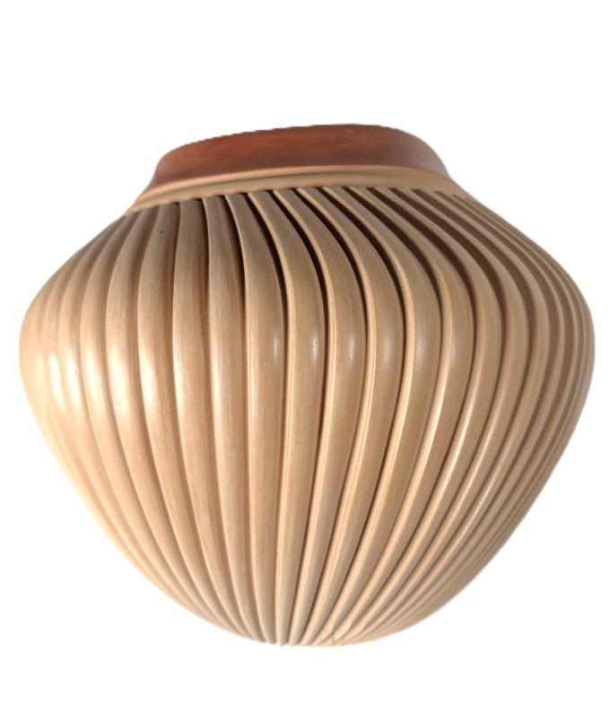 Jemez Pueblo Pottery Jar By Laura Gauchupin Late 20th Century  8.75