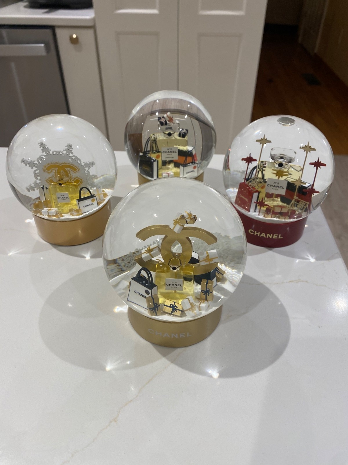 ULTRA RARE Chanel VIP Snow Globe 4-Piece  Set-Limited Edition Holiday Collection