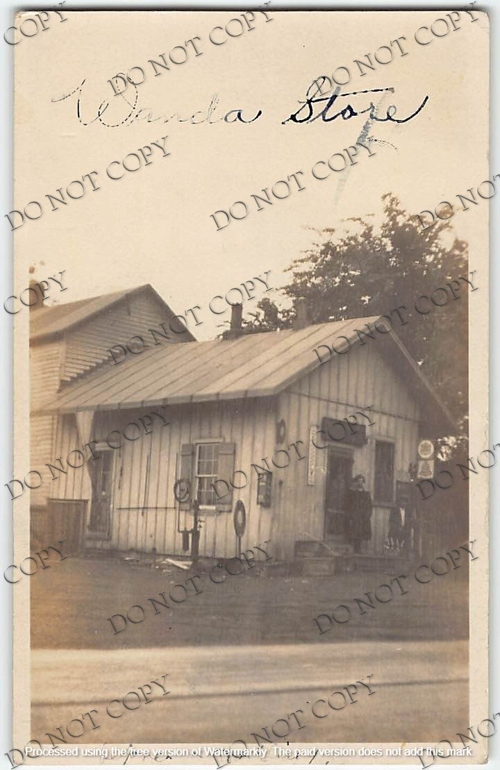 Wanda, Illinois Store RPPC Edwardsville Madison County 1924 Antique Photo