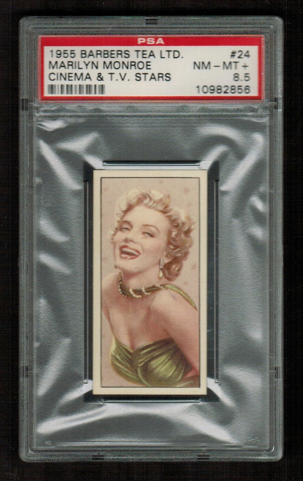 PSA 8.5 MARILYN MONROE 1955 BARBERS TEA from THE CINEMA and TELEVISION STARS SET