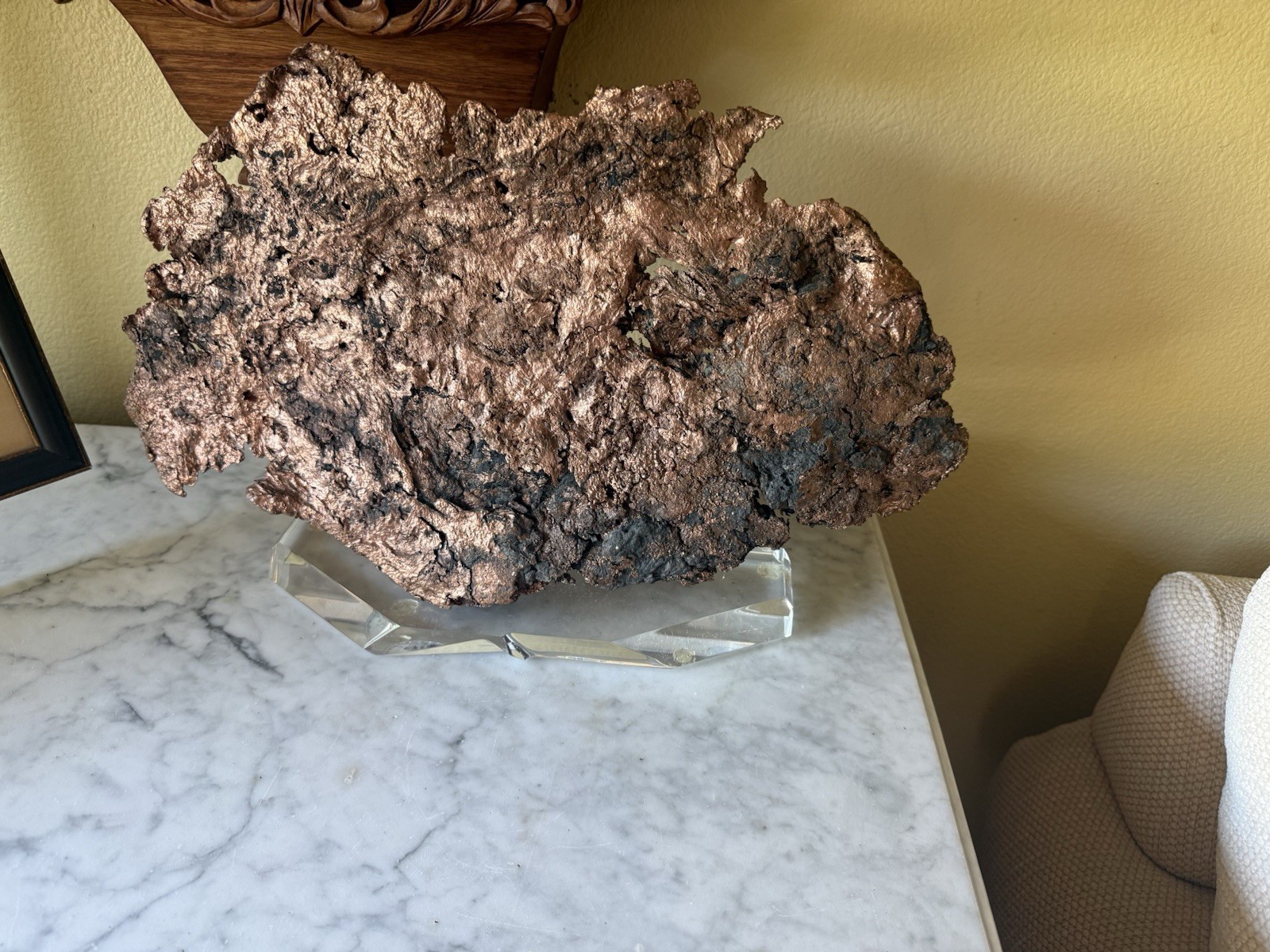 Large authentic Copper Mineral Display Specimen on Acrylic Stand Large authentic Copper Mineral Display Specimen on Acrylic Stand
