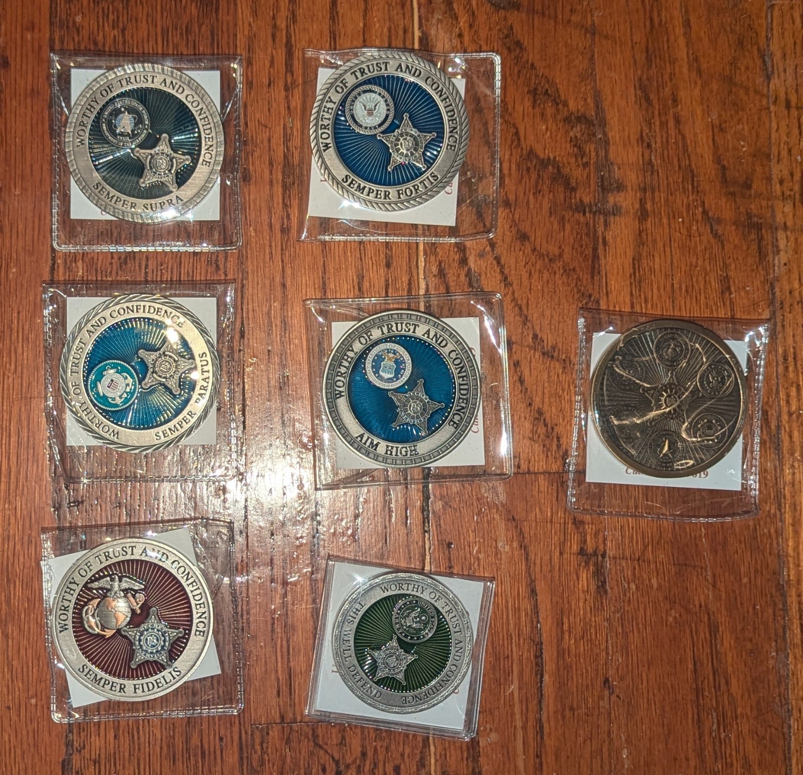 United States Secret Service USSS Armed Forces Challenge Coins Set, Complete
