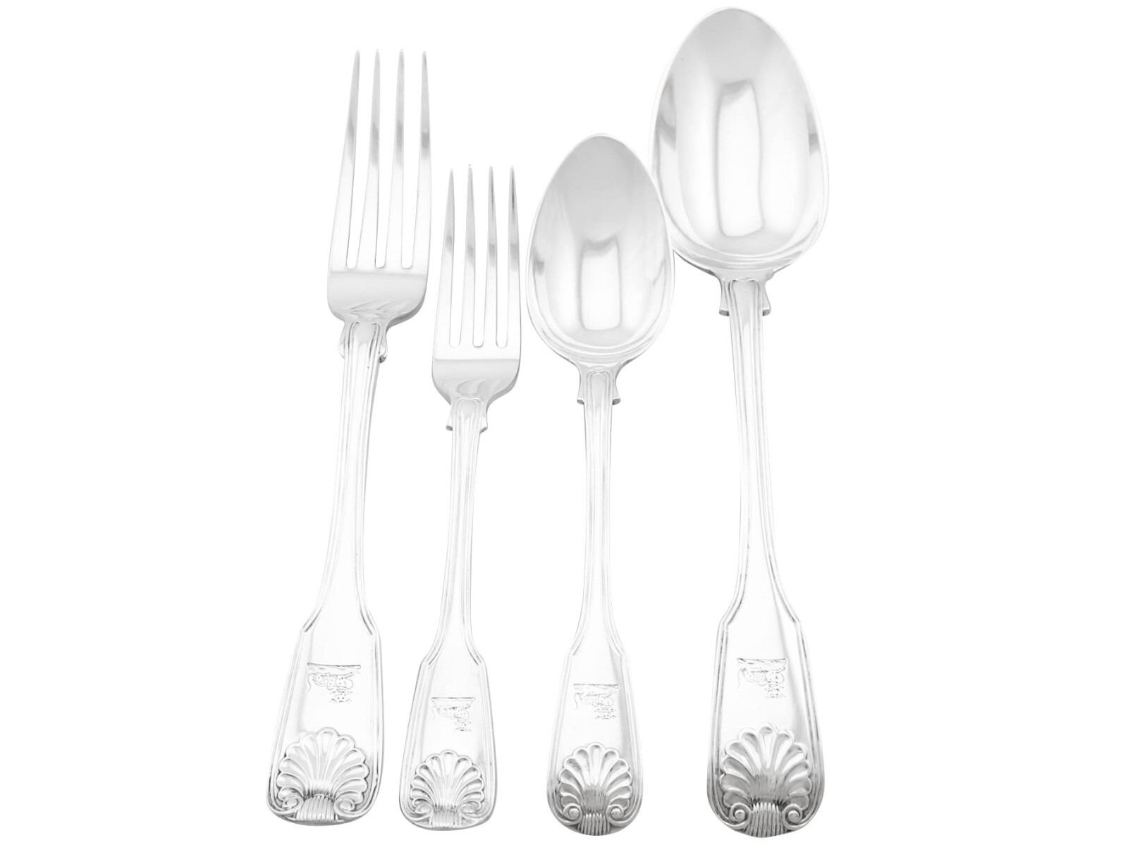 Victorian Sterling Silver Canteen of Cutlery for Twelve Persons by George Adams Victorian Sterling Silver Canteen of Cutlery for Twelve Persons by George Adams