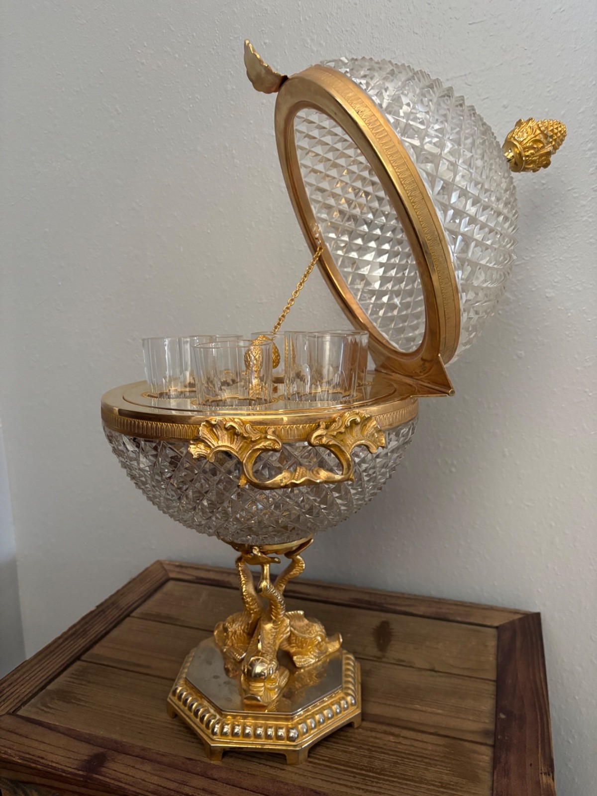 Vintage Unique Martin Benito Crystal Vodka/Liqueur Bar Cellar Signed Vintage Unique Martin Benito Crystal Vodka/Liqueur Bar Cellar Signed