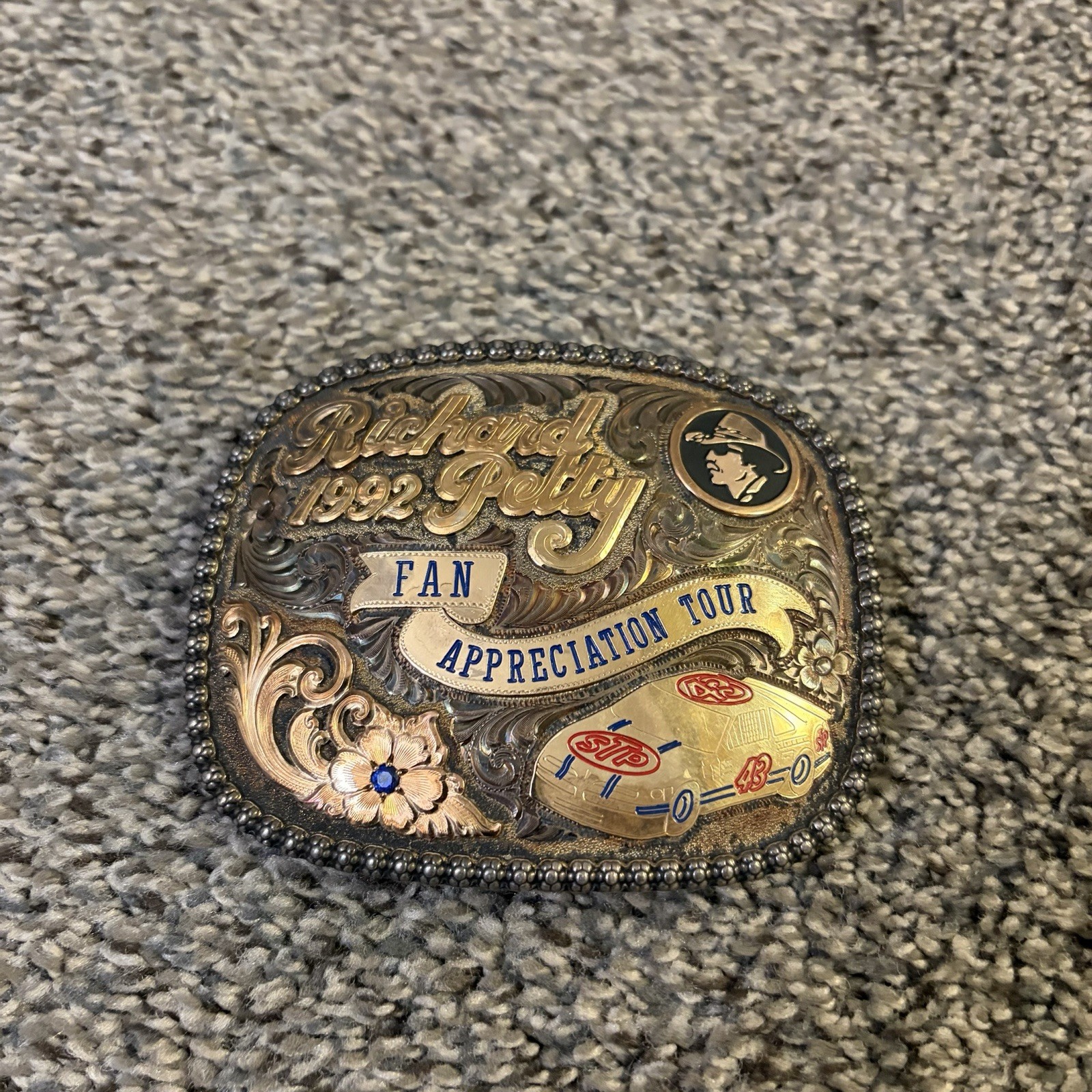 1992 Richard Petty Fan Appreciation Tour Gist Sterling 1/10 10K Belt Buckle /80 1992 Richard Petty Fan Appreciation Tour Gist Sterling 1/10 10K Belt Buckle /80
