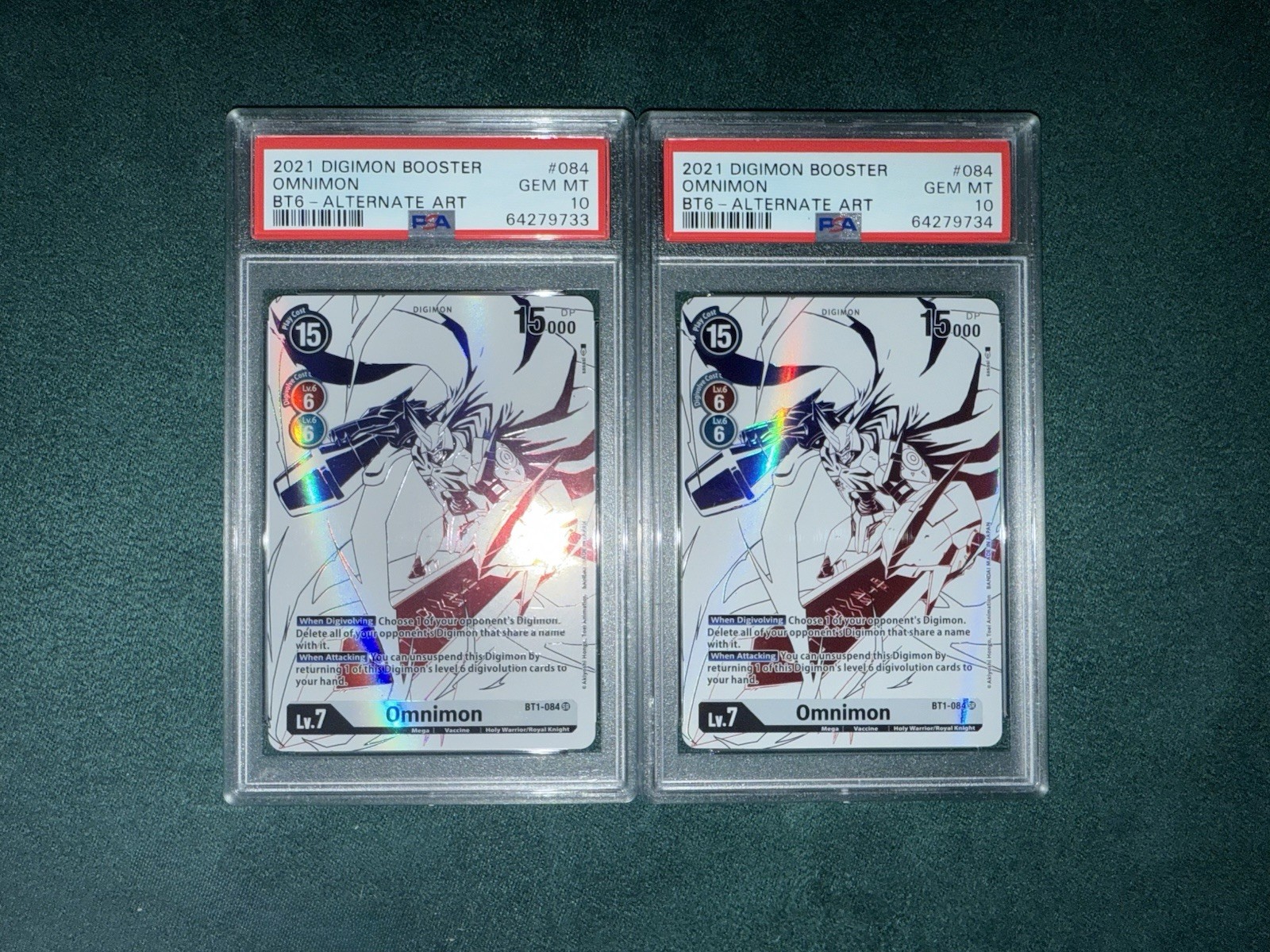 SEQUENTIAL PAIR DIGIMON BT6 Alt Art Ghost Rare Omnimon PSA 10 Double Diamond SEQUENTIAL PAIR DIGIMON BT6 Alt Art Ghost Rare Omnimon PSA 10 Double Diamond