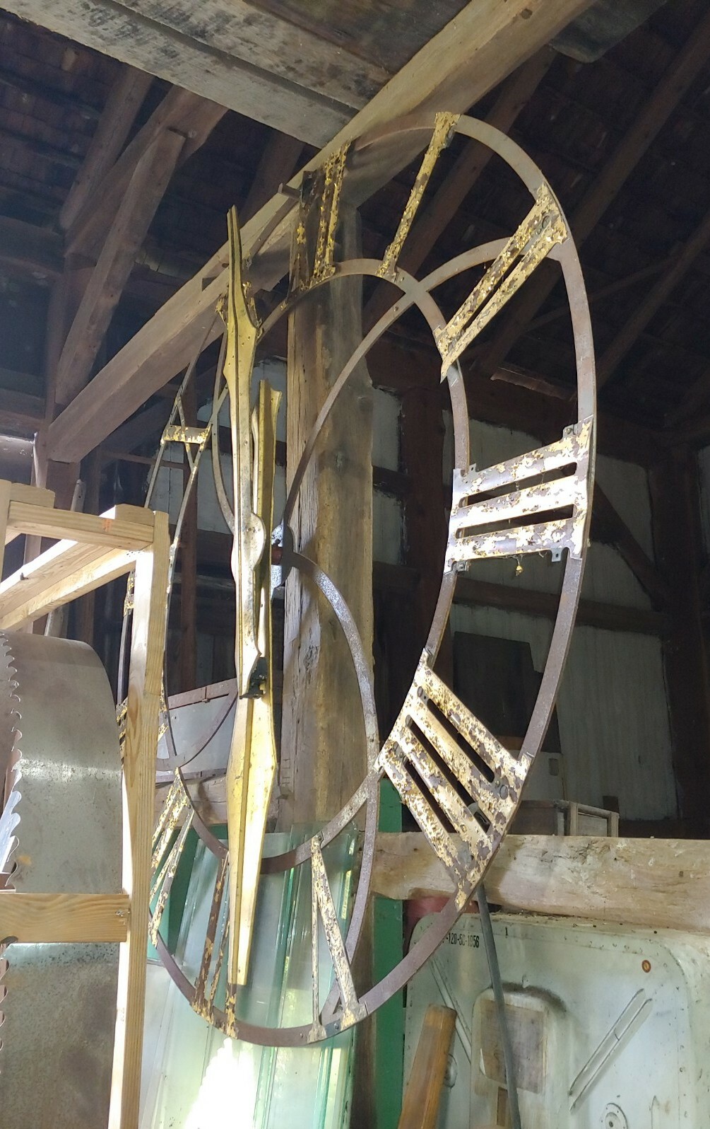 Large Antique French Clock Face, made before 1850, Over 7 Feet Tall Large Antique French Clock Face, made before 1850, Over 7 Feet Tall