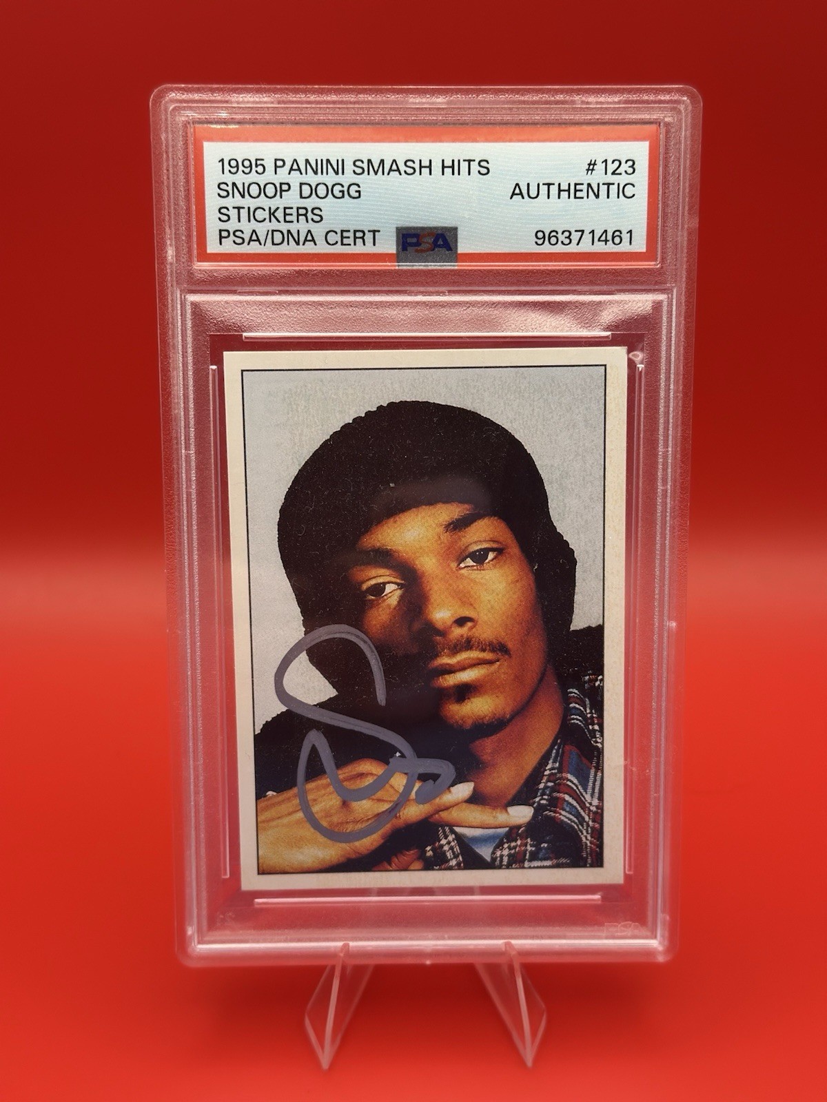 1995 Panini Smash Hits #123 Snoop Dogg On-Card Auto PSA/DNA Authentic Rookie