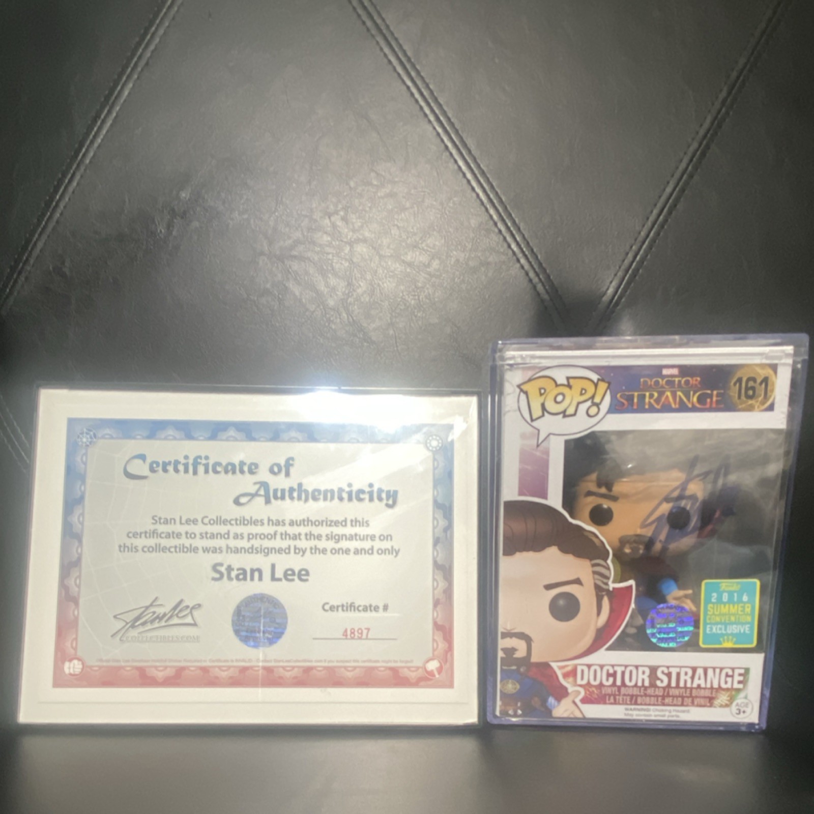 Super Rare Funko Pop Marvel Doctor Strange #161 2016 Summer Con Stan Lee Auto