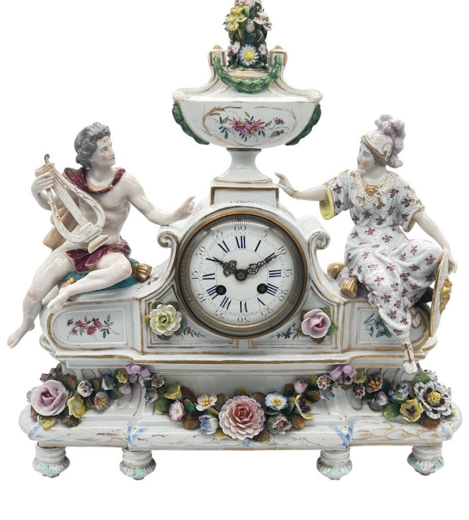 Fabulous Meissen Porcelain Figural Mantel clock – ca1850 Fabulous Meissen Porcelain Figural Mantel clock – ca1850