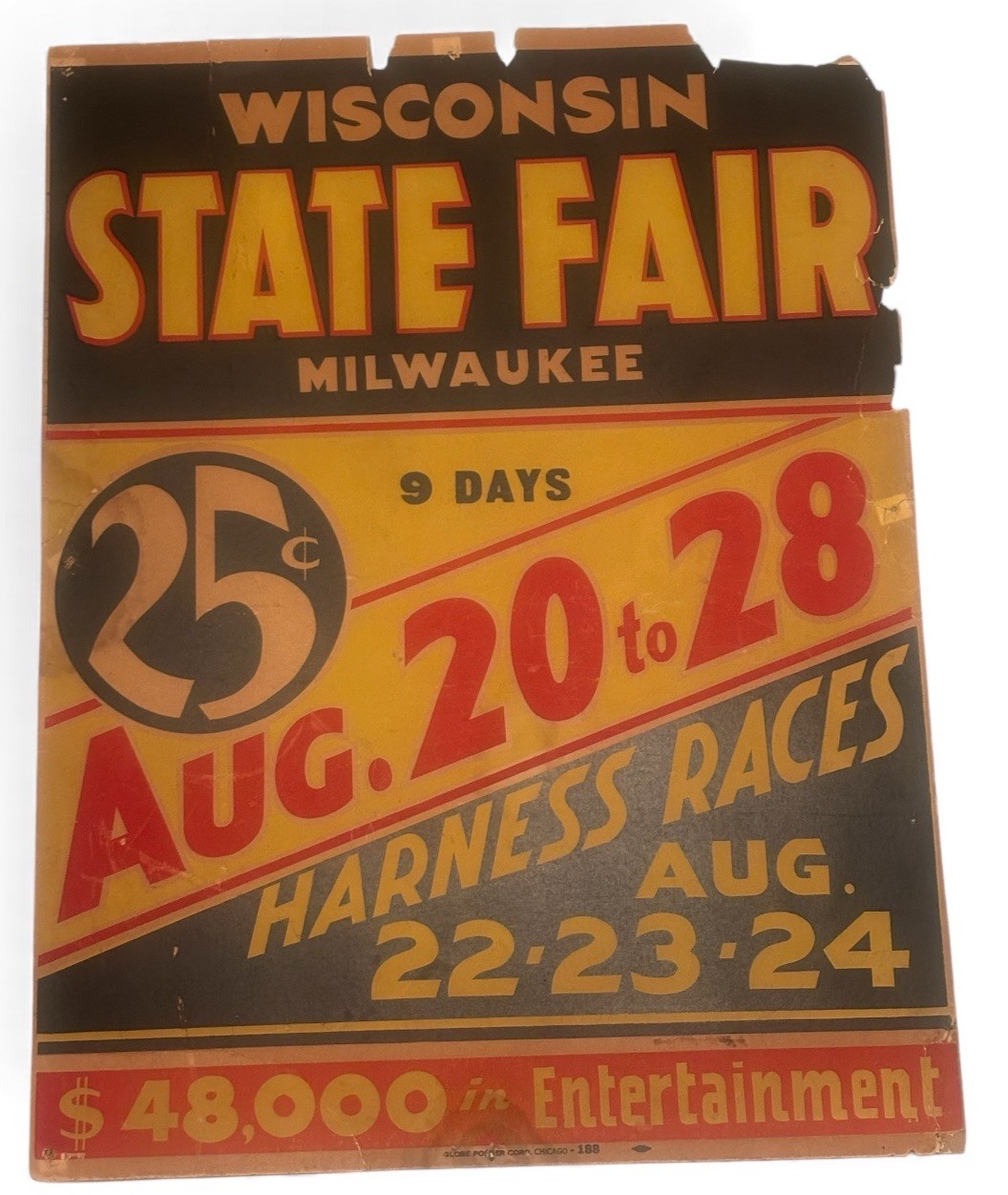 Vintage Original Large Wisconsin State Fair Milwaukee Advertisement Display Vintage Original Large Wisconsin State Fair Milwaukee Advertisement Display