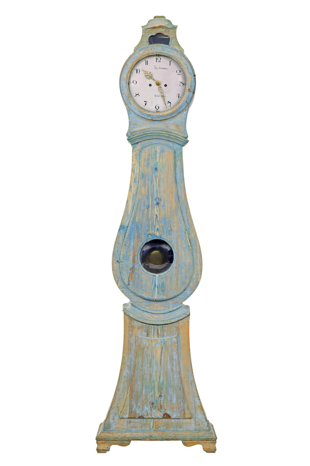 MID 19TH CENTURY SWEDISH PINE LONG CASE MORA CLOCK MID 19TH CENTURY SWEDISH PINE LONG CASE MORA CLOCK