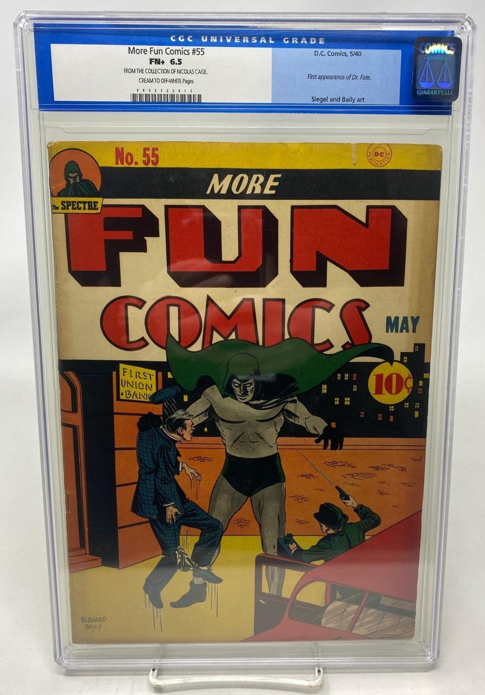 MORE FUN COMICS #55 -1940- CGC 6.5 OLD LABEL INTRO DR. FATE NICK CAGE COLLECTION