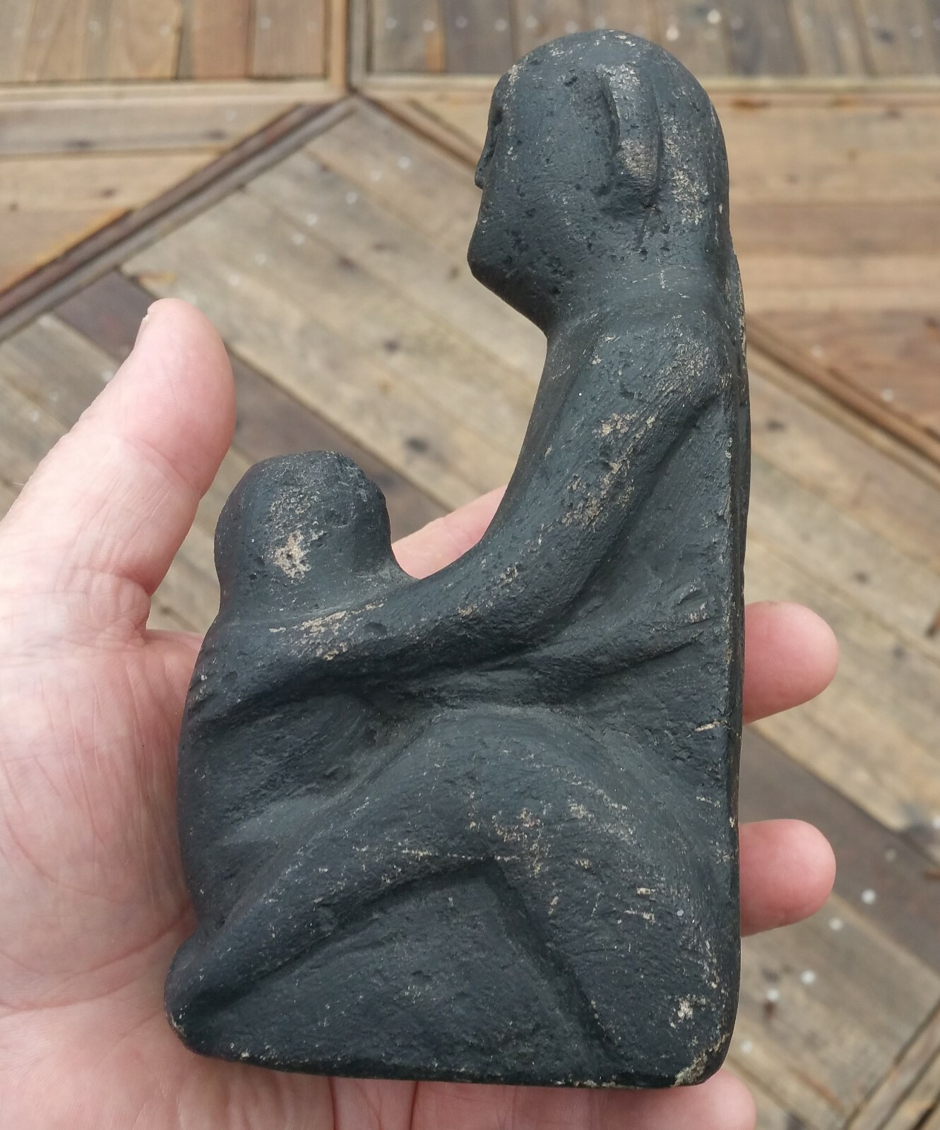 PRE-CONTACT Sechelt Pacific NW carved stone vtg totem pole statue canada alaska