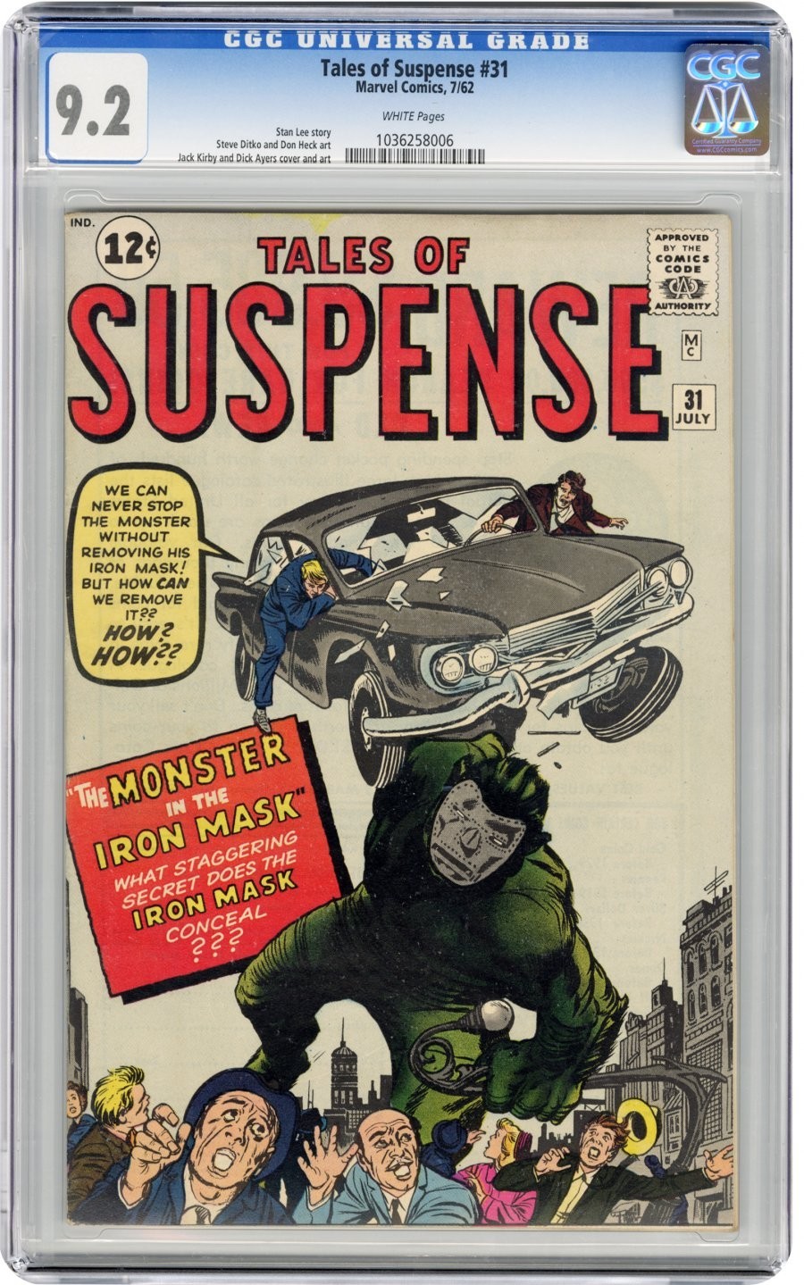 1962 Marvel Comics Tales of Suspense 31 CGC 9.2 1st Doctor Doom Prototype 1 of 1