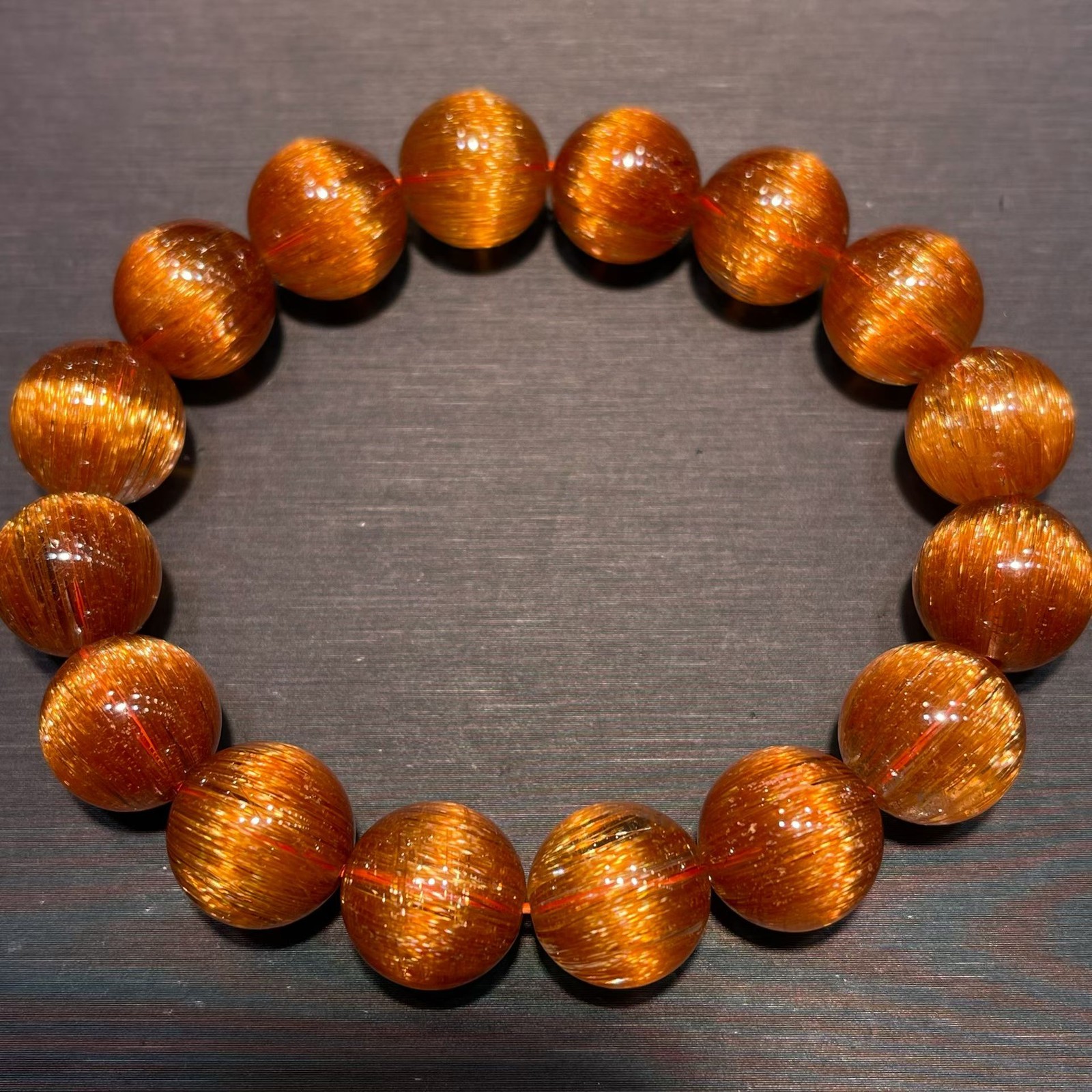 13.5MM TOP Natural Gold Rutilated Quartz Titanium Crystal Bracelet Reiki Healing 13.5MM TOP Natural Gold Rutilated Quartz Titanium Crystal Bracelet Reiki Healing