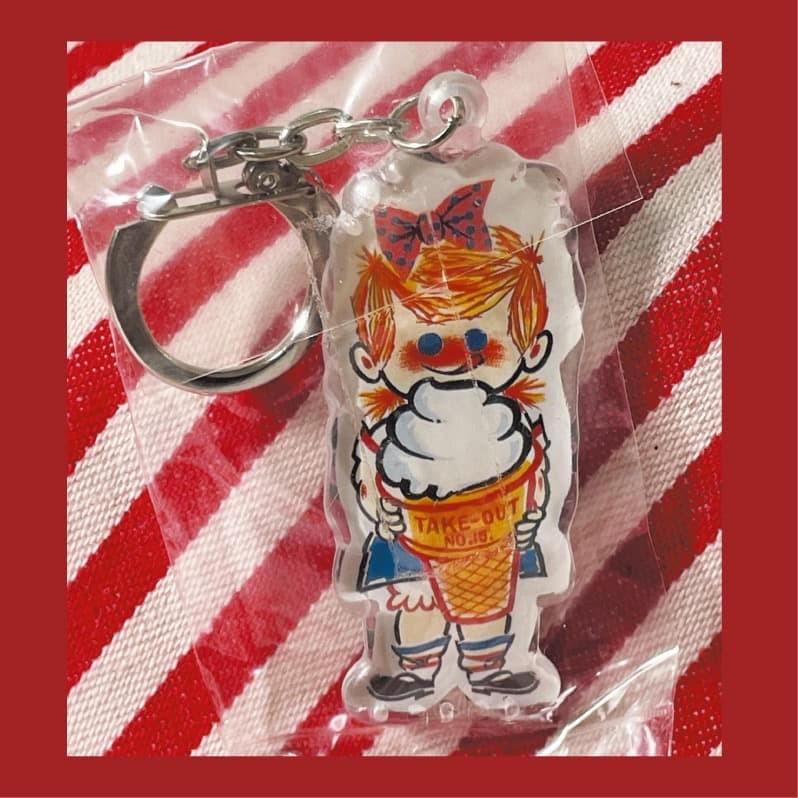 Nissei Nikkun & Seichan Keychain Acrylic Unopened 1993 Retro Girl