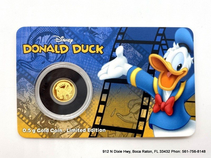 2016 Disney  Donald Duck - 0,5 gram gold Niue $2 PROOF COIN